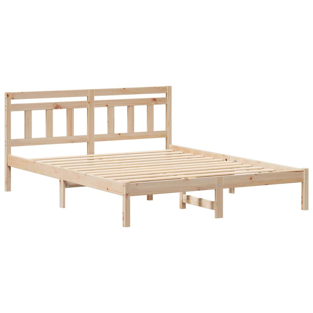 Bedframe Bruin 150 x 200 cm Massief grenenhout is nu te koop bij PeponiXL, paradijselijk wonen!