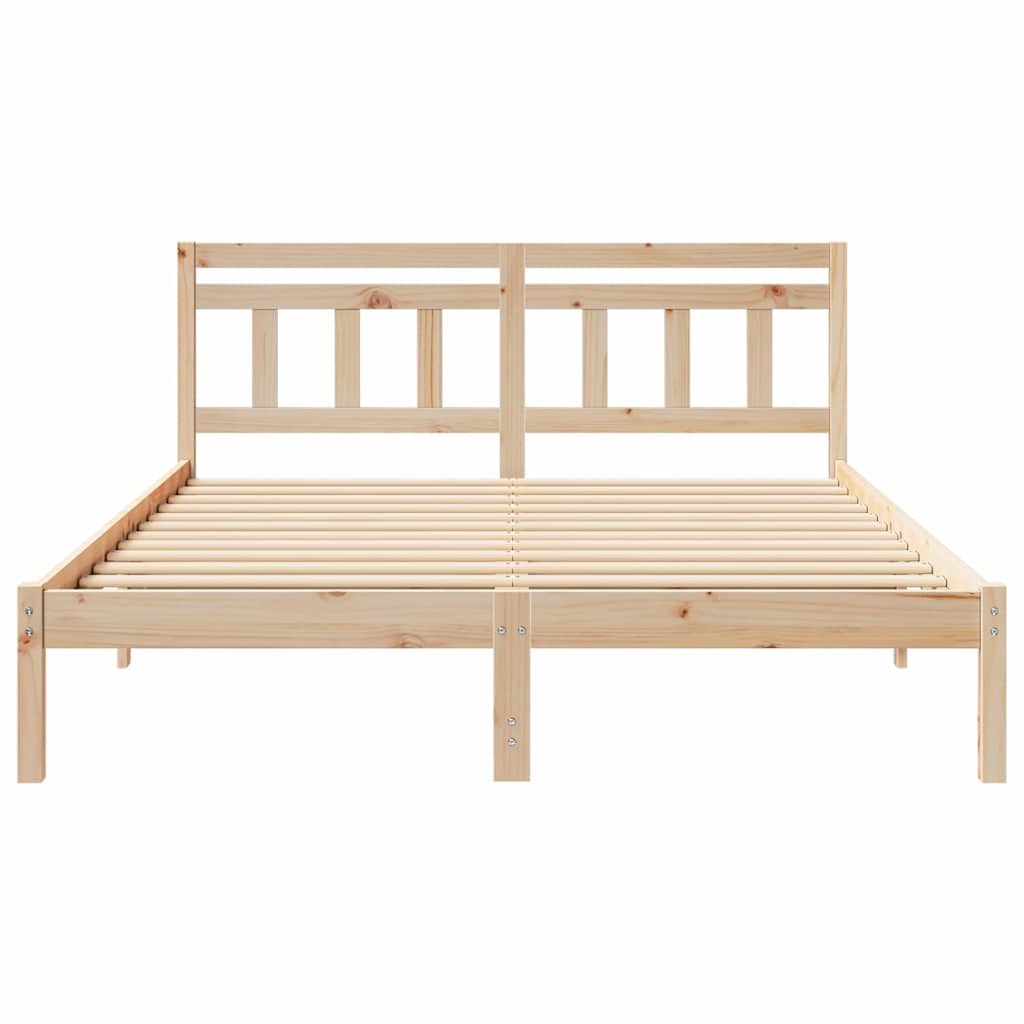 Bedframe Bruin 150 x 200 cm Massief grenenhout is nu te koop bij PeponiXL, paradijselijk wonen!