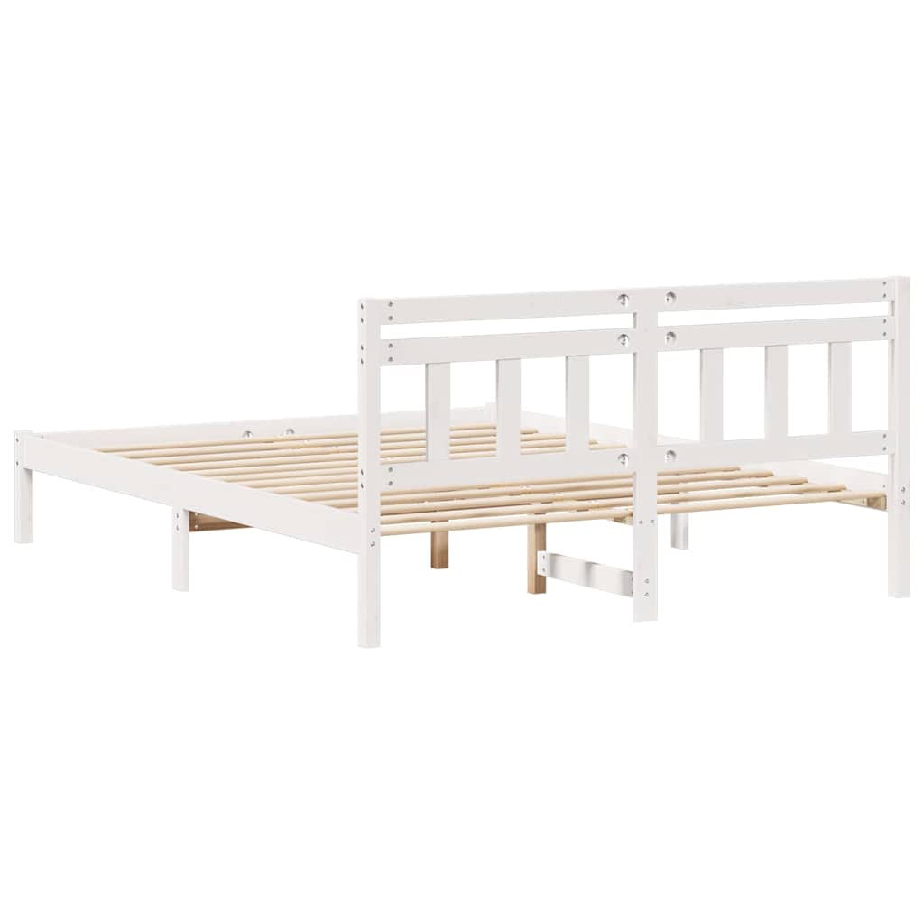 Bedframe Wit 150 x 200 cm Massief grenenhout is nu te koop bij PeponiXL, paradijselijk wonen!