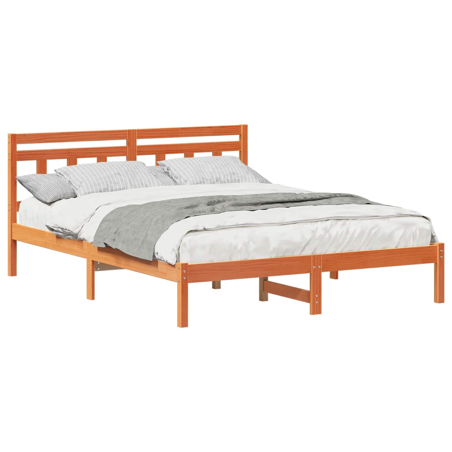 Bedframe Bruin 150 x 200 cm Massief grenenhout is nu te koop bij PeponiXL, paradijselijk wonen!