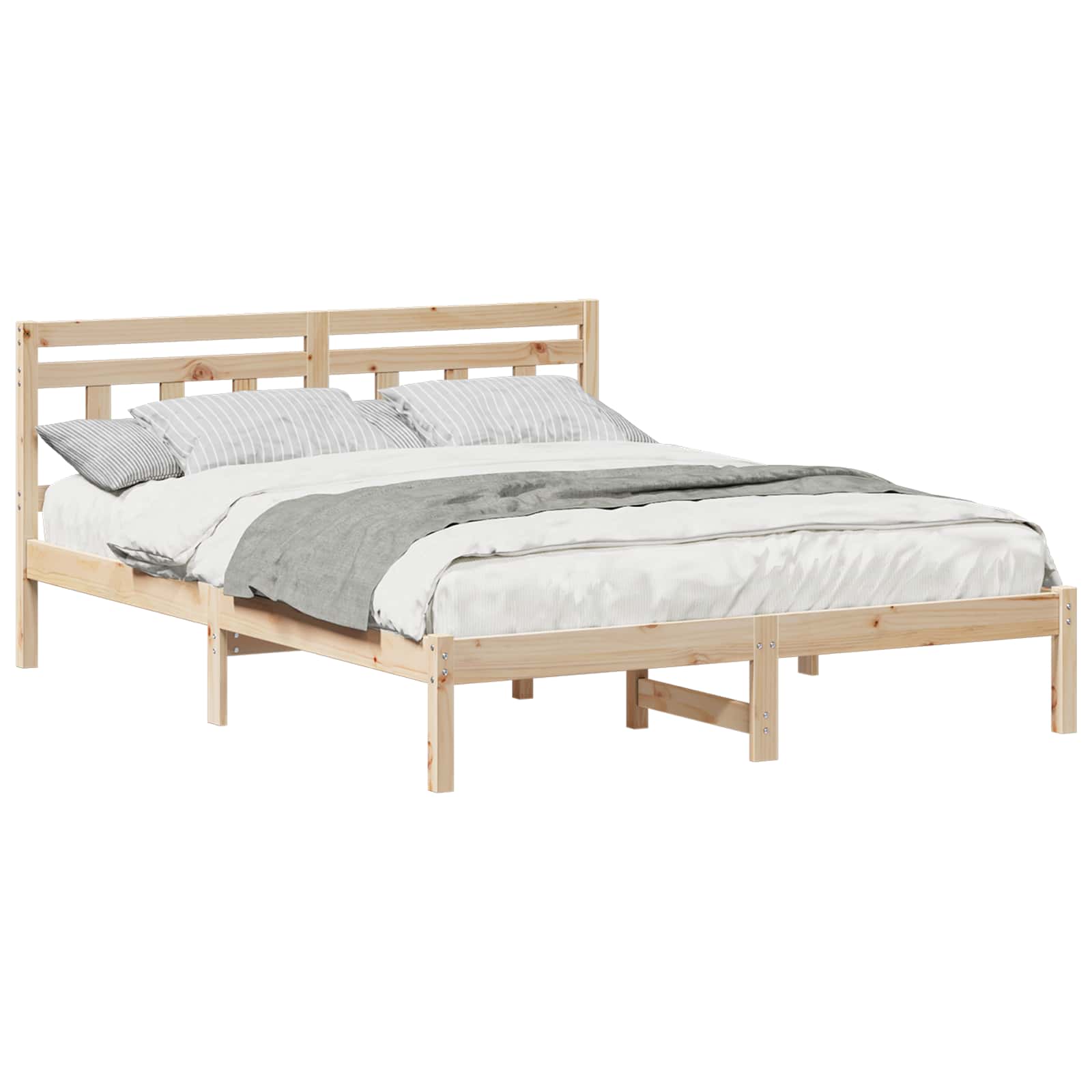 Bedframe Bruin 140 x 200 cm Massief grenenhout is nu te koop bij PeponiXL, paradijselijk wonen!