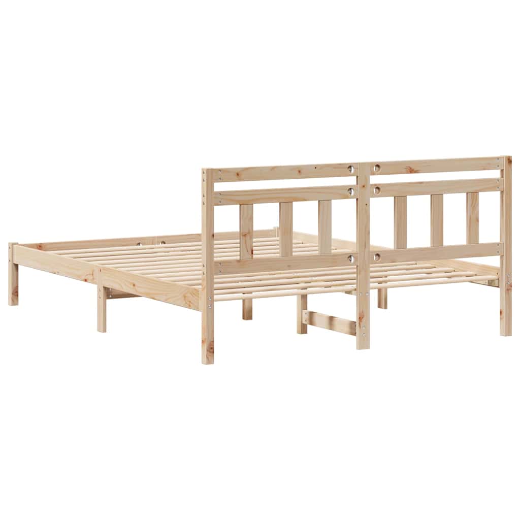 Bedframe Bruin 140 x 200 cm Massief grenenhout is nu te koop bij PeponiXL, paradijselijk wonen!