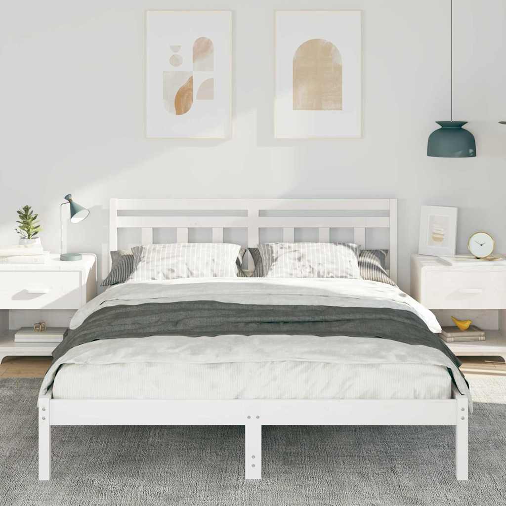 Bedframe Wit 140 x 200 cm Massief grenenhout is nu te koop bij PeponiXL, paradijselijk wonen!