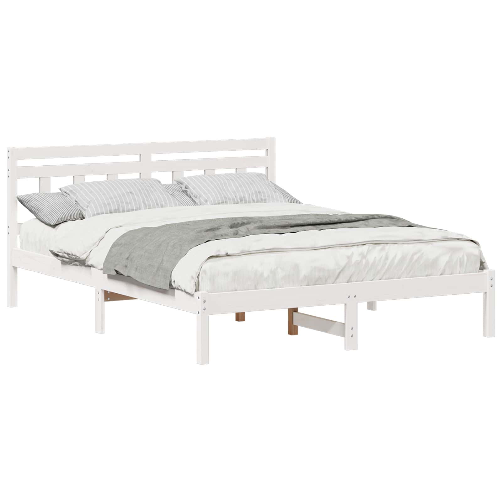 Bedframe Wit 140 x 200 cm Massief grenenhout is nu te koop bij PeponiXL, paradijselijk wonen!