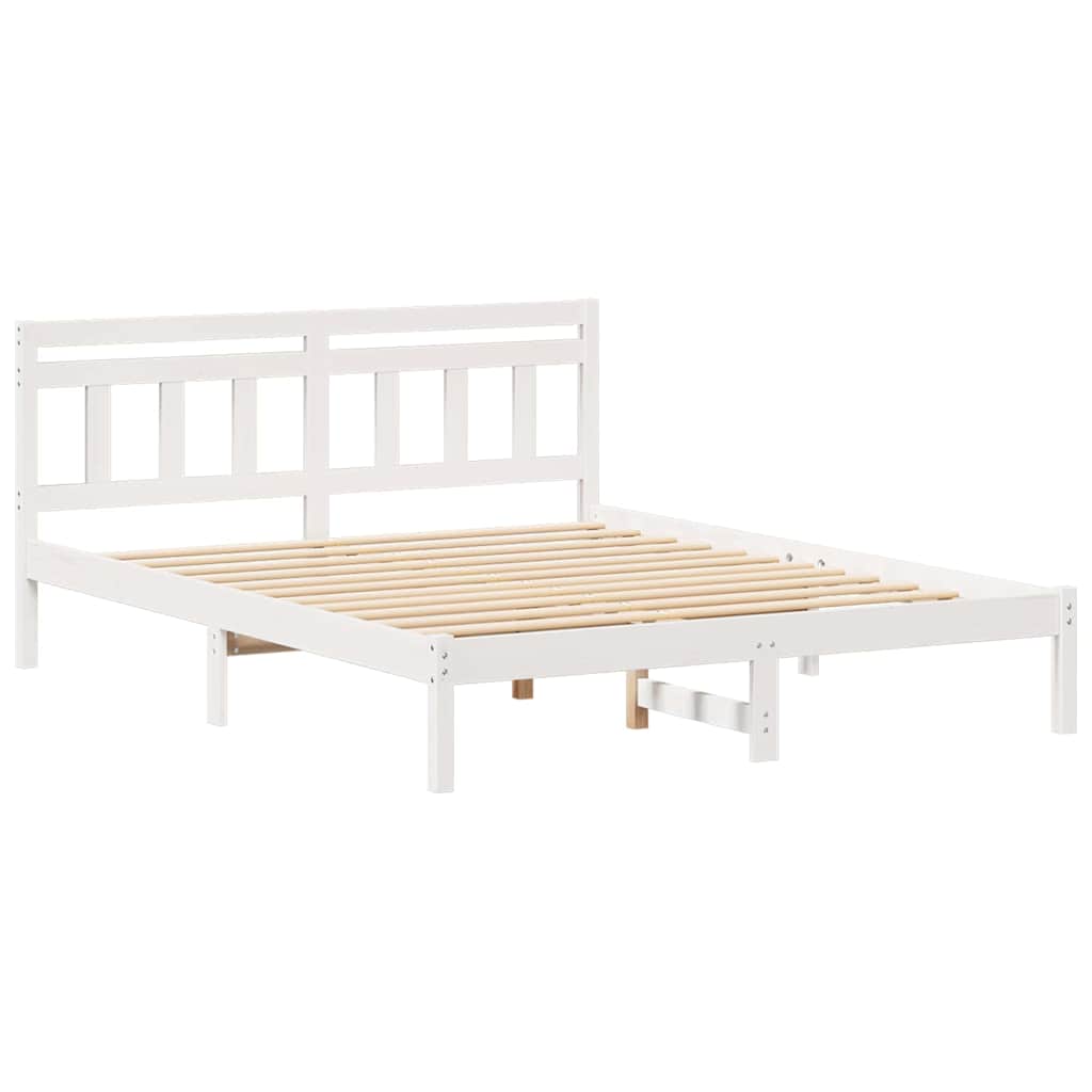 Bedframe Wit 140 x 200 cm Massief grenenhout is nu te koop bij PeponiXL, paradijselijk wonen!