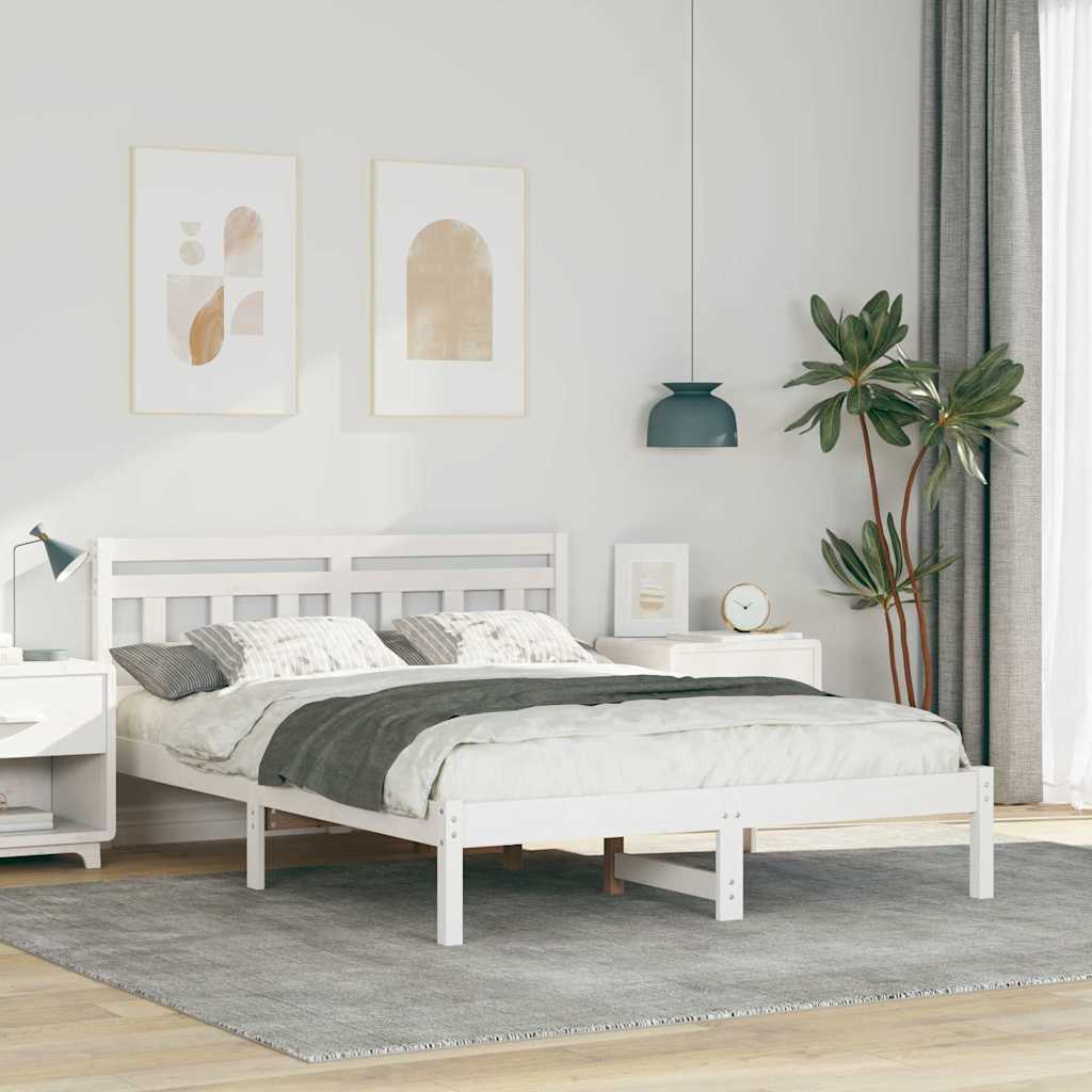 Bedframe Wit 120 x 200 cm Massief grenenhout is nu te koop bij PeponiXL, paradijselijk wonen!