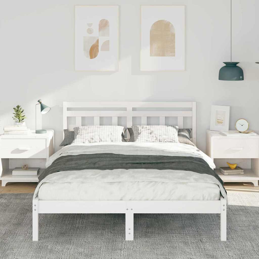 Bedframe Wit 120 x 200 cm Massief grenenhout is nu te koop bij PeponiXL, paradijselijk wonen!