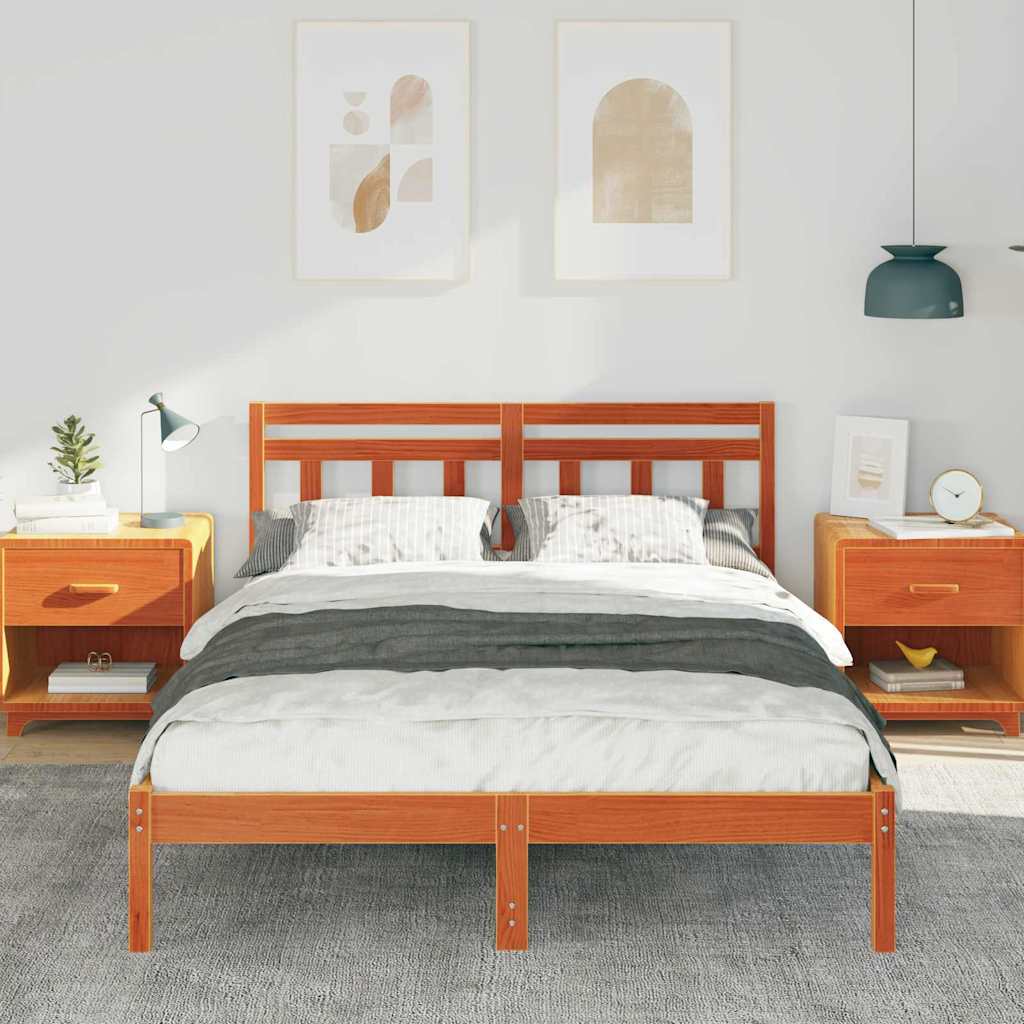 Bedframe Bruin 120 x 200 cm Massief grenenhout is nu te koop bij PeponiXL, paradijselijk wonen!