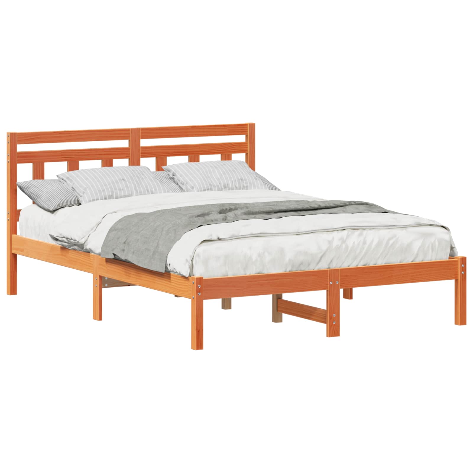 Bedframe Bruin 120 x 190 cm Massief grenenhout is nu te koop bij PeponiXL, paradijselijk wonen!