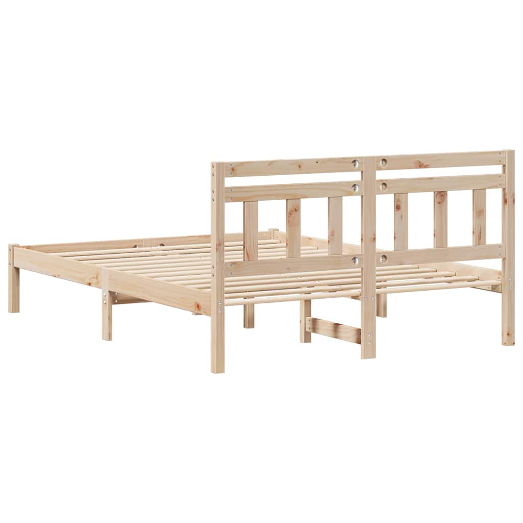 Bedframe Bruin 140 x 190 cm Massief grenenhout is nu te koop bij PeponiXL, paradijselijk wonen!