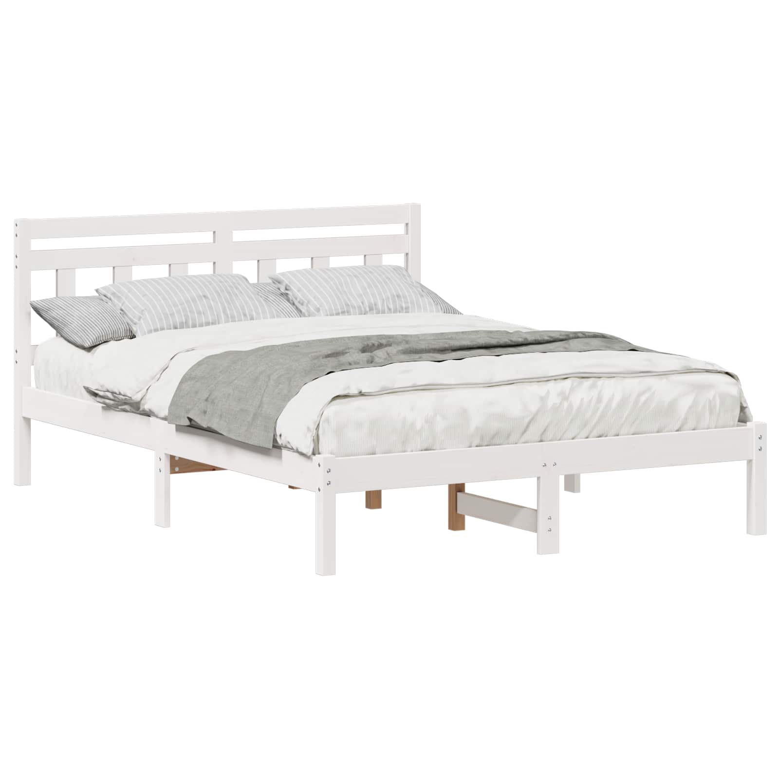 Bedframe Wit 140 x 190 cm Massief grenenhout is nu te koop bij PeponiXL, paradijselijk wonen!