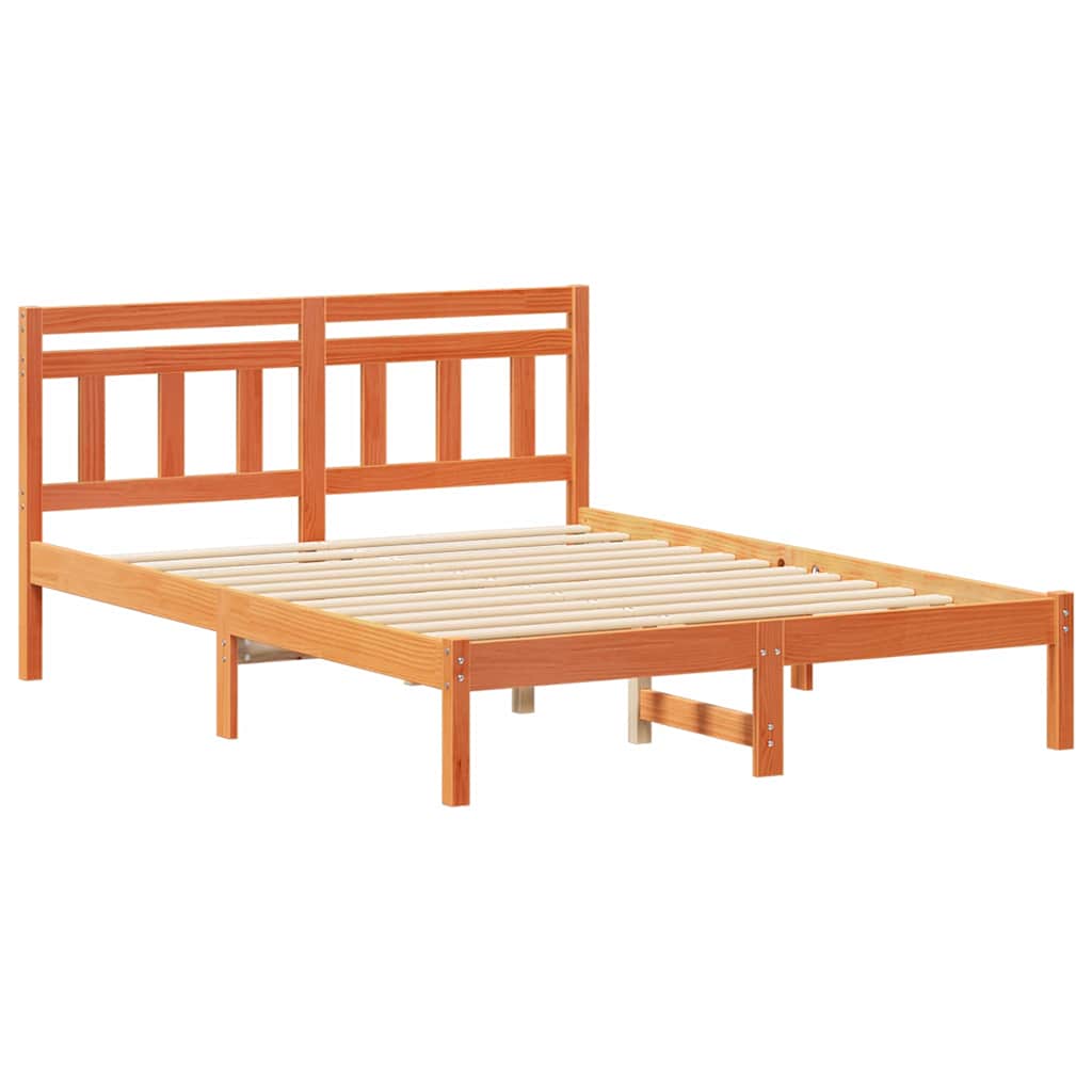 Bedframe Bruin 140 x 190 cm Massief grenenhout is nu te koop bij PeponiXL, paradijselijk wonen!