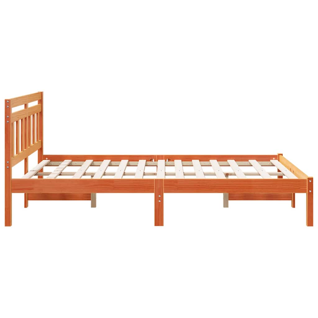 Bedframe Bruin 140 x 190 cm Massief grenenhout is nu te koop bij PeponiXL, paradijselijk wonen!