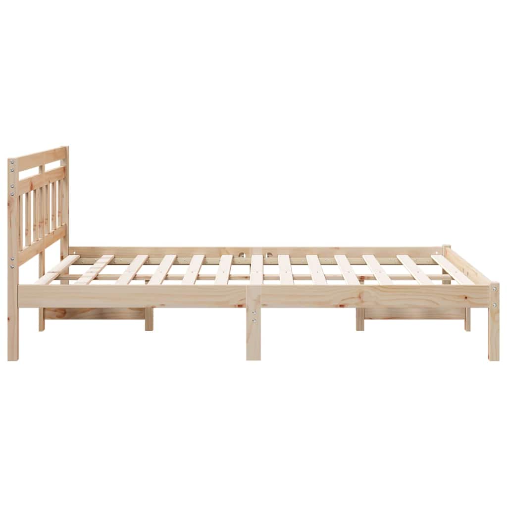 Bedframe Bruin 135 x 190 cm Massief grenenhout is nu te koop bij PeponiXL, paradijselijk wonen!