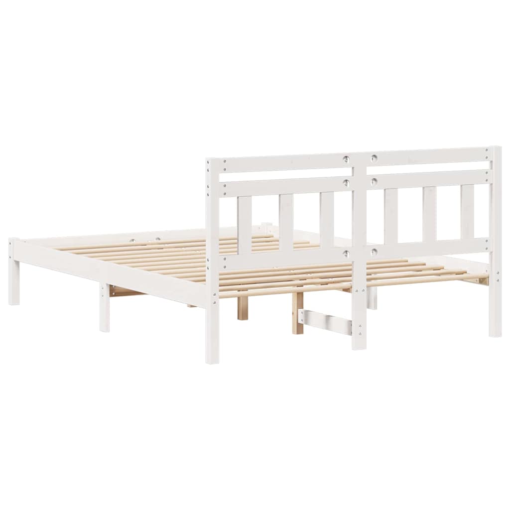 Bedframe Wit 135 x 190 cm Massief grenenhout is nu te koop bij PeponiXL, paradijselijk wonen!