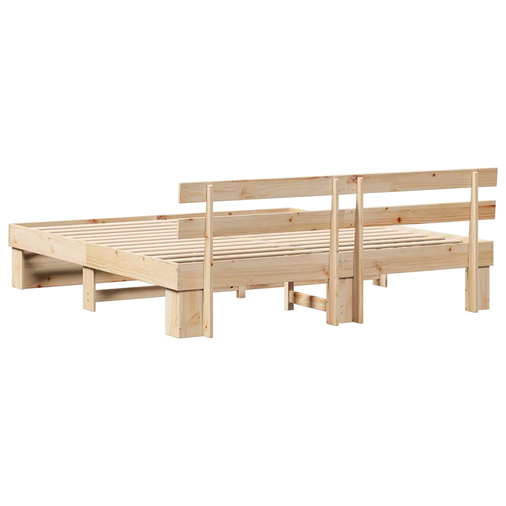 Natuurlijk houten bedframe 200 x 200 cm is nu te koop bij PeponiXL, paradijselijk wonen!