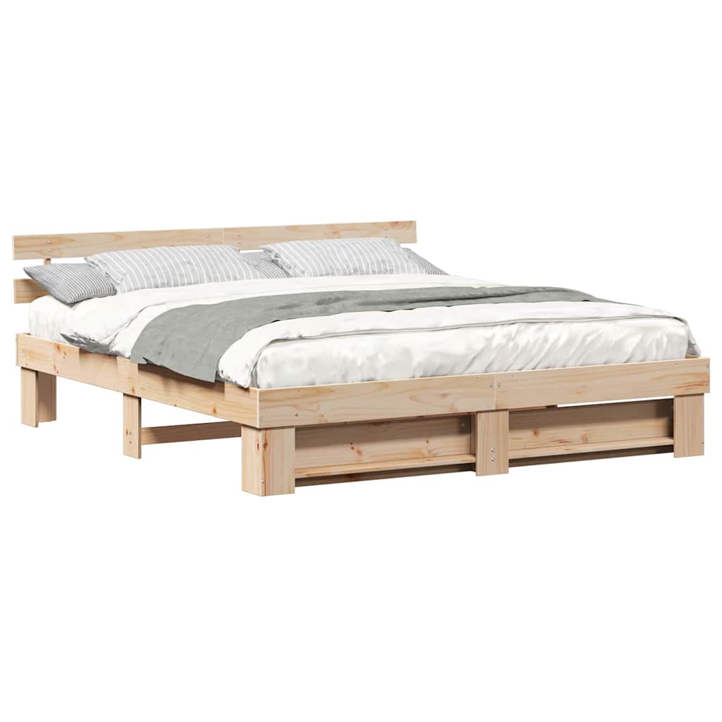 Natuurlijk houten bedframe 200 x 200 cm is nu te koop bij PeponiXL, paradijselijk wonen!