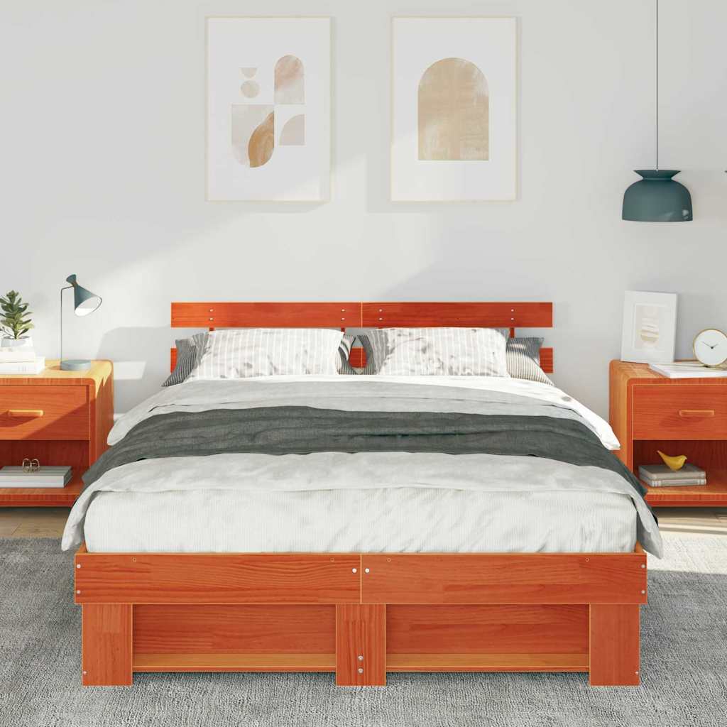 Bedframe Wasbruin 150 x 200 cm Massief grenenhout is nu te koop bij PeponiXL, paradijselijk wonen!
