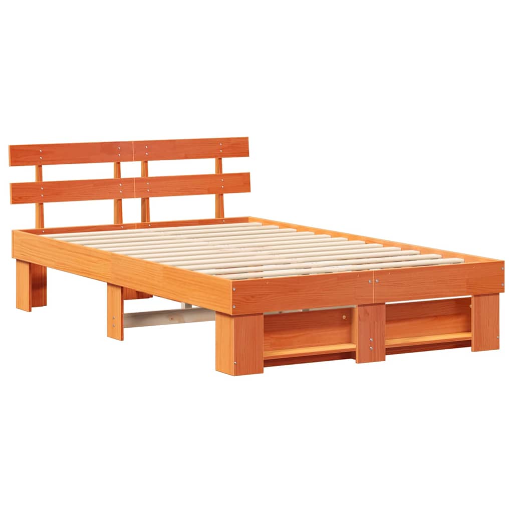 Bedframe Wasbruin 140 x 190 cm Massief grenenhout is nu te koop bij PeponiXL, paradijselijk wonen!