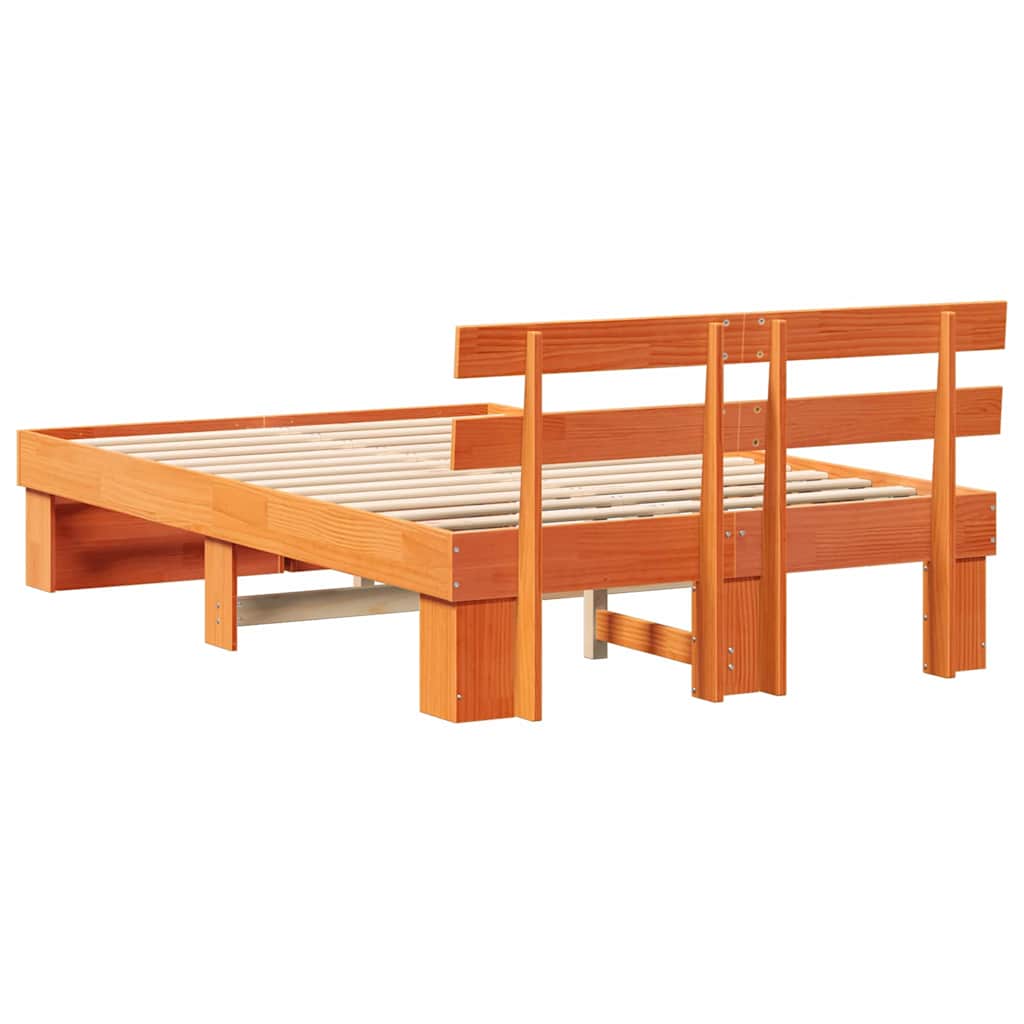 Bedframe Wasbruin 140 x 190 cm Massief grenenhout is nu te koop bij PeponiXL, paradijselijk wonen!