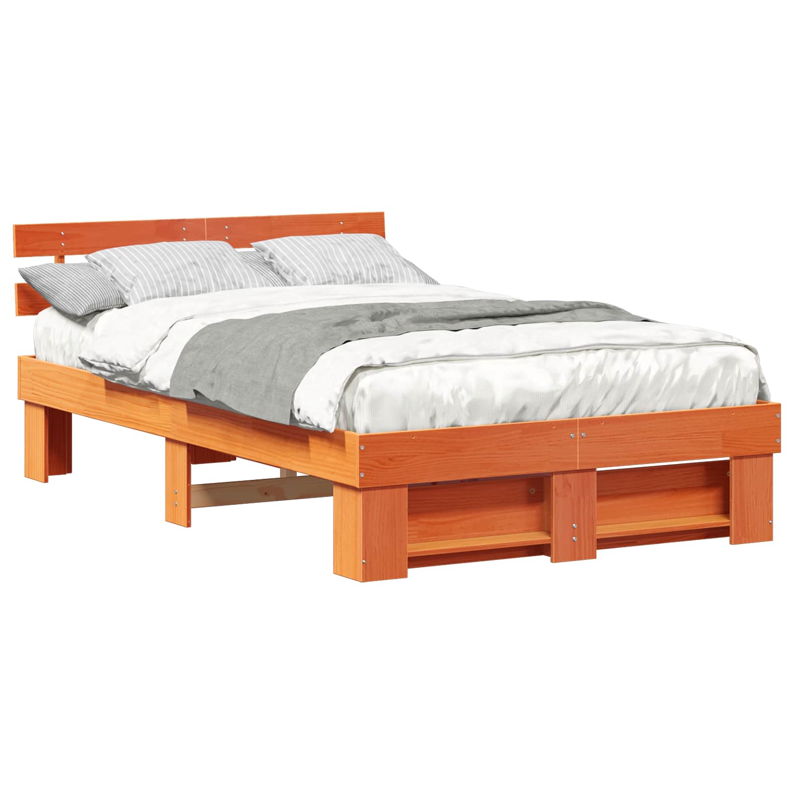 Bedframe Wasbruin 135 x 190 cm Massief grenenhout is nu te koop bij PeponiXL, paradijselijk wonen!
