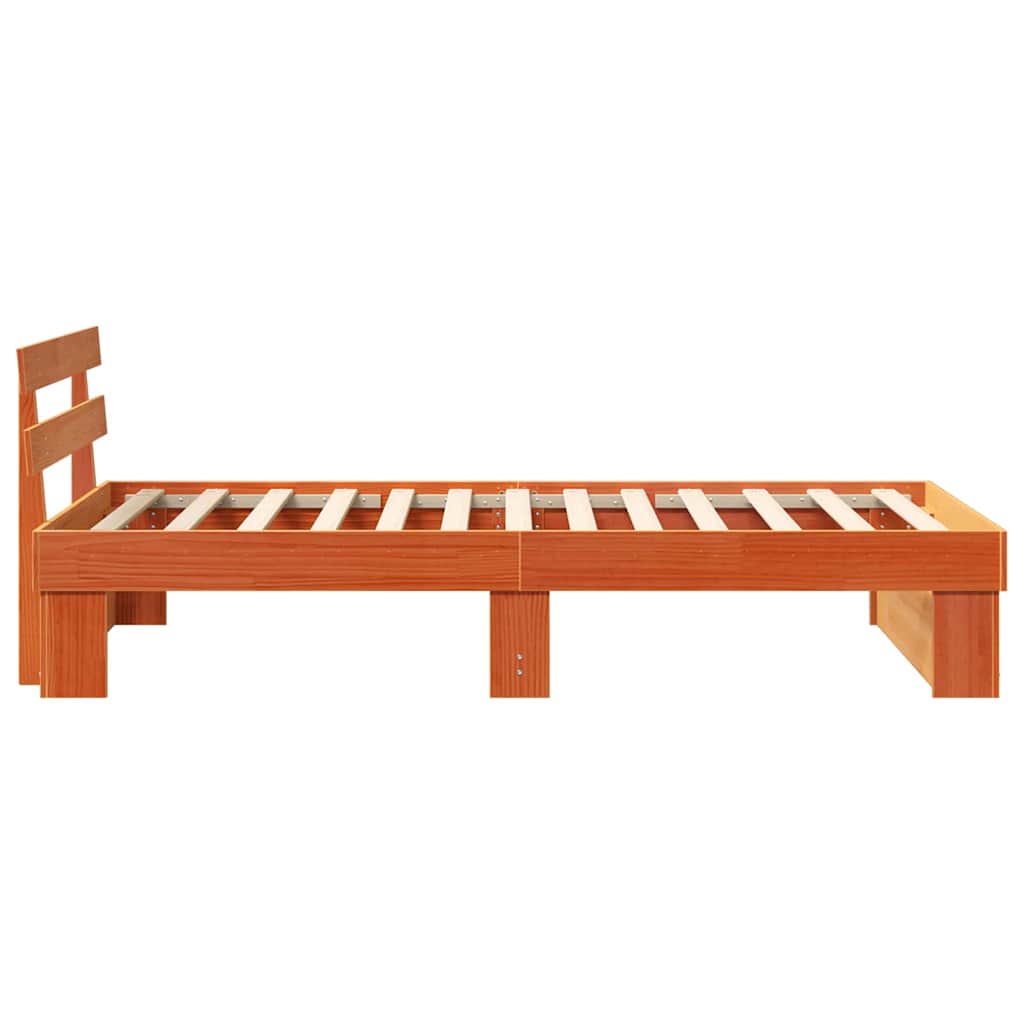 Bedframe met hoofdeinde Wasbruin 90 x 200 cm Massief grenenhout is nu te koop bij PeponiXL, paradijselijk wonen!