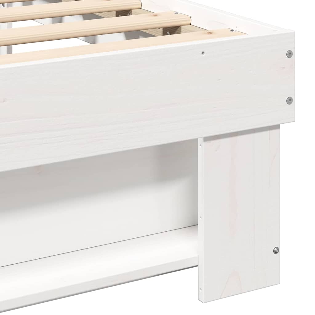 Bedframe met hoofdeinde Wit 75 x 190 cm Massief grenenhout is nu te koop bij PeponiXL, paradijselijk wonen!