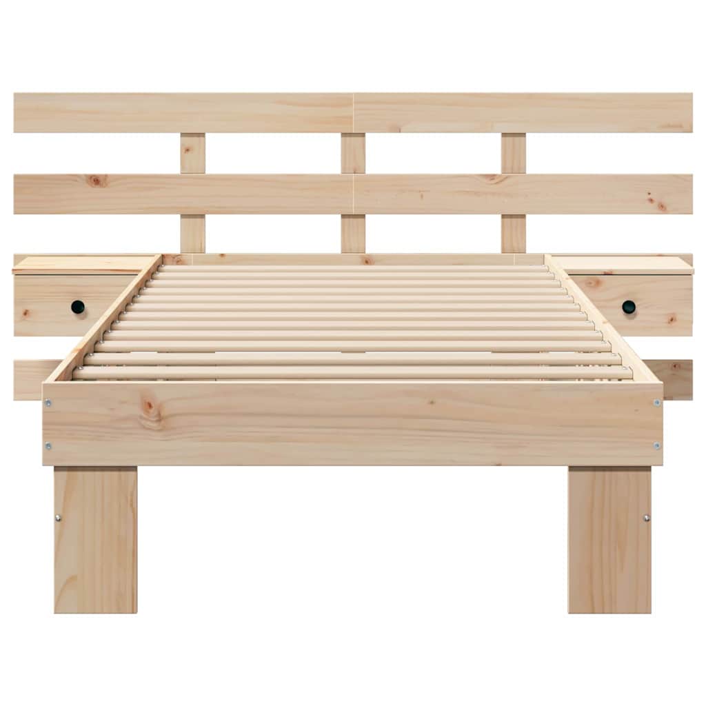 Bedframe met hoofdeinde Bruin 100 x 200 cm Massief grenenhout is nu te koop bij PeponiXL, paradijselijk wonen!