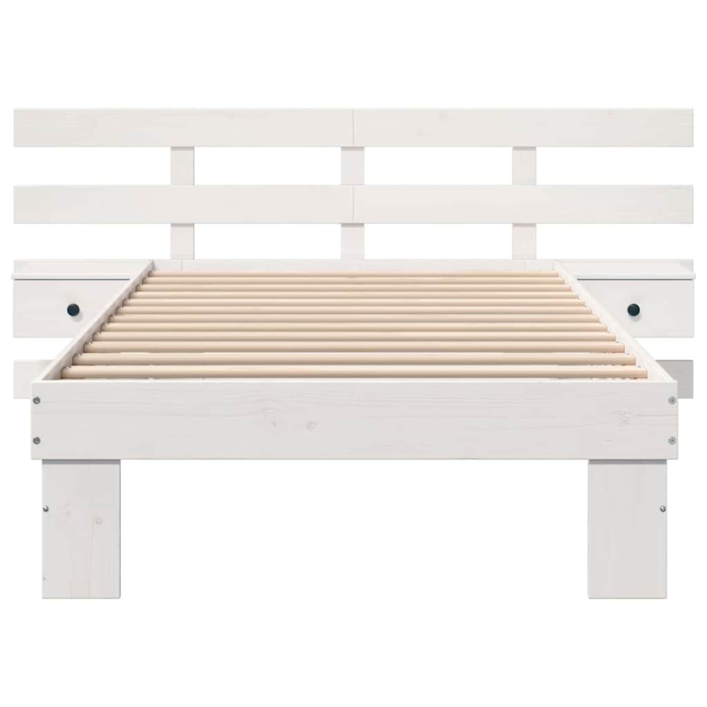 Bedframe met hoofdeinde Wit 80 x 200 cm Massief grenenhout is nu te koop bij PeponiXL, paradijselijk wonen!