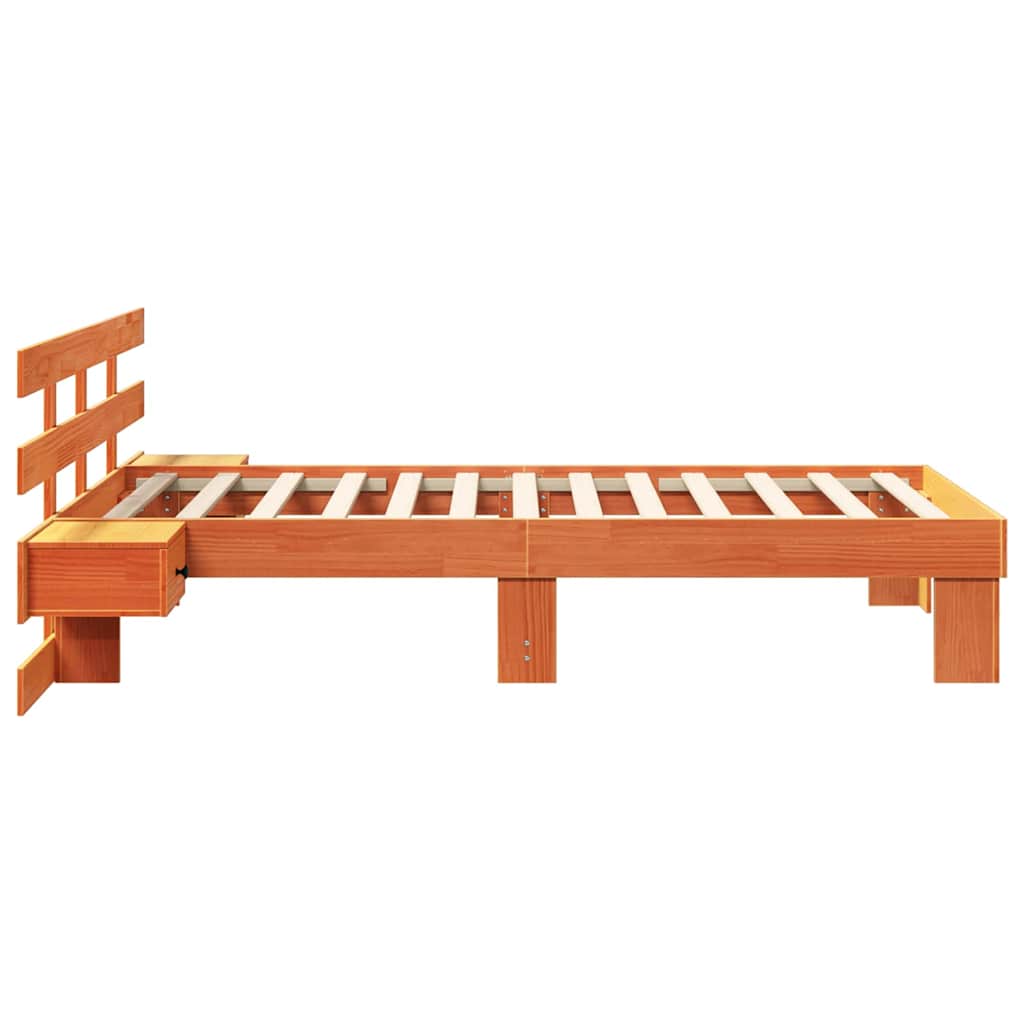 Bedframe met hoofdeinde Wasbruin 80 x 200 cm Massief grenenhout is nu te koop bij PeponiXL, paradijselijk wonen!