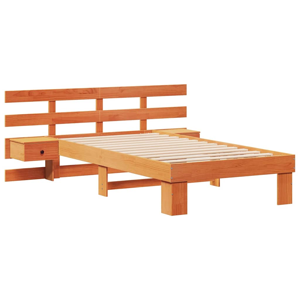 Bedframe met hoofdeinde Wasbruin 75 x 190 cm Massief grenenhout is nu te koop bij PeponiXL, paradijselijk wonen!