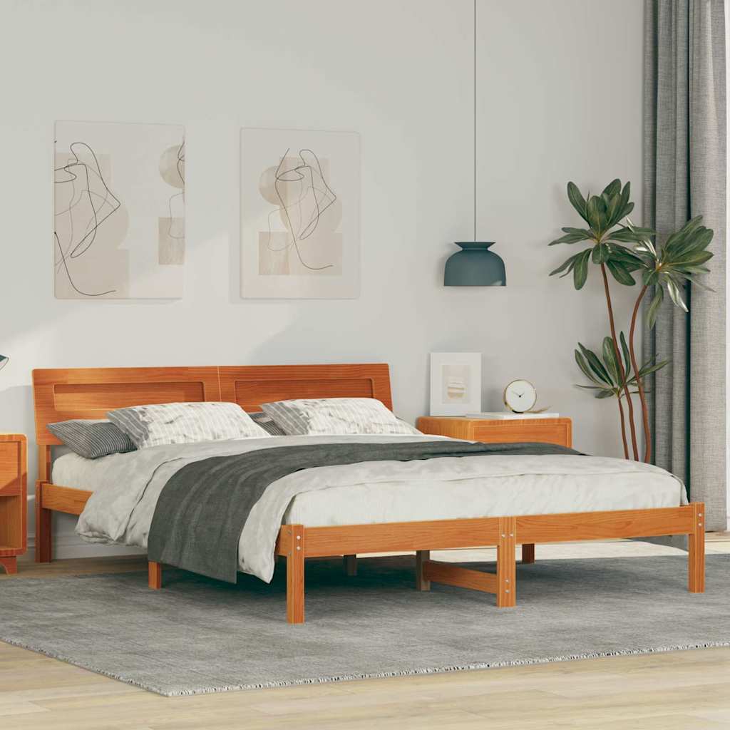 Bedframe Wasbruin 140 x 200 cm Massief grenenhout is nu te koop bij PeponiXL, paradijselijk wonen!