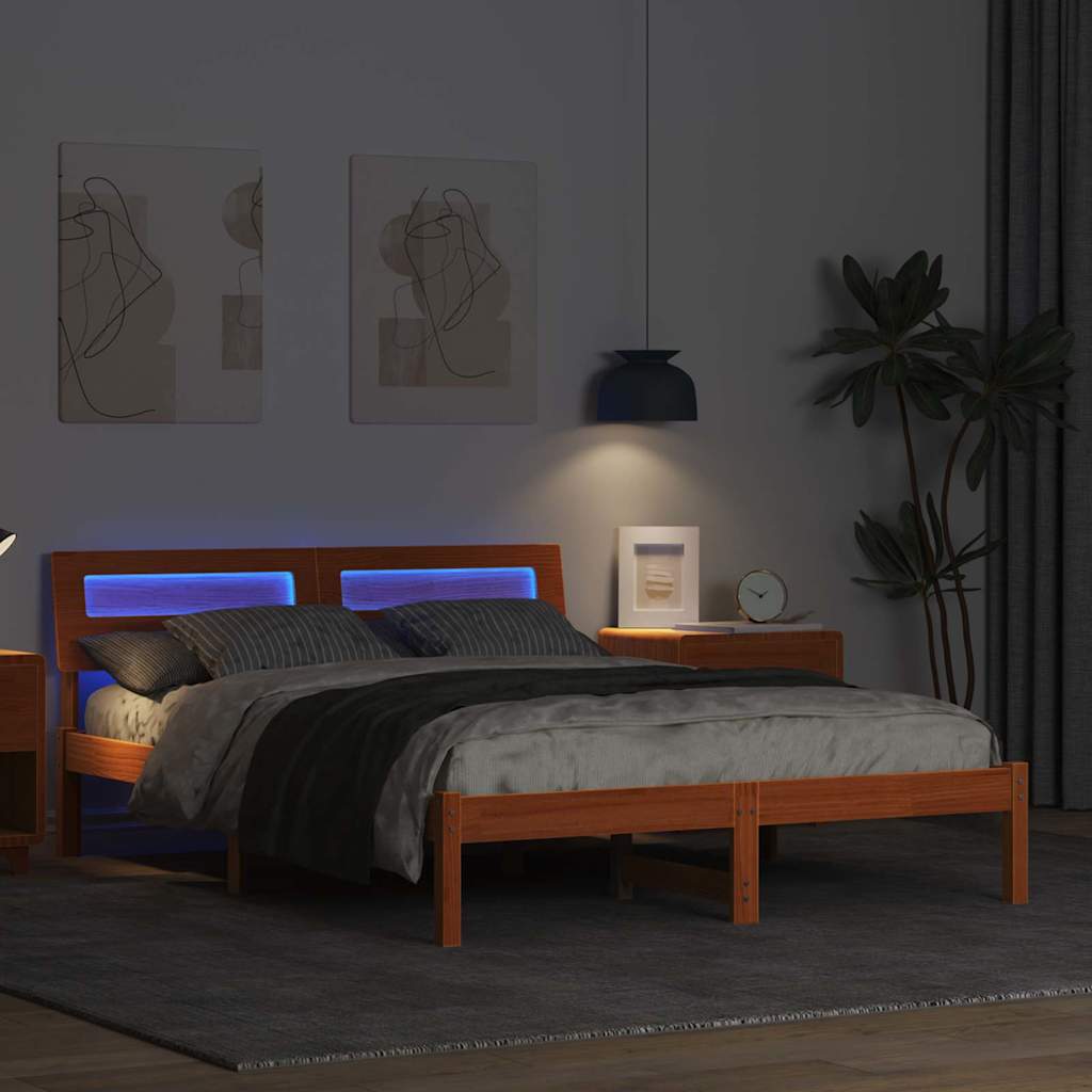 Bedframe Wasbruin 120 x 200 cm Massief grenenhout is nu te koop bij PeponiXL, paradijselijk wonen!