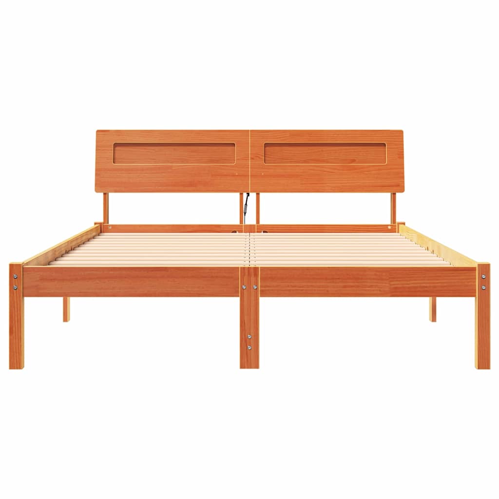 Bedframe Wasbruin 140 x 190 cm Massief grenenhout is nu te koop bij PeponiXL, paradijselijk wonen!