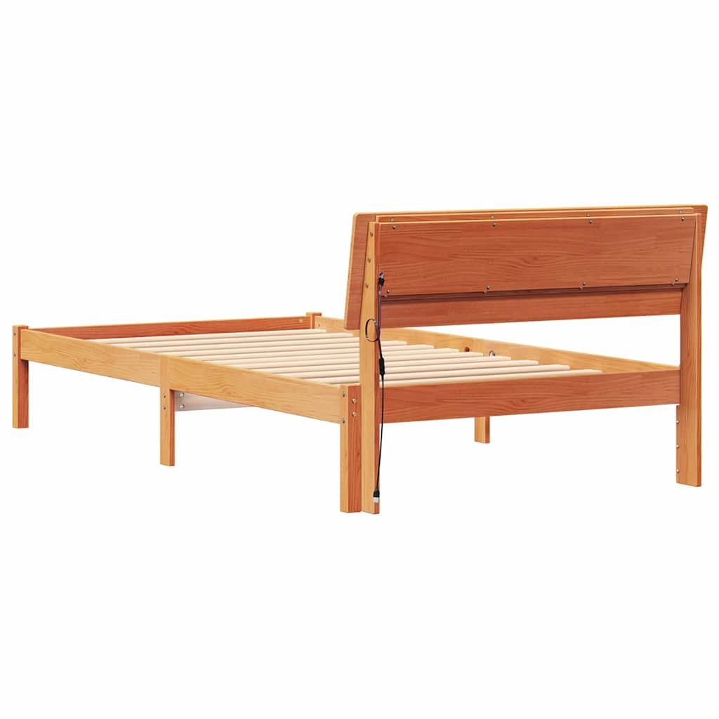Bedframe Wasbruin 100 x 200 cm Massief grenenhout is nu te koop bij PeponiXL, paradijselijk wonen!