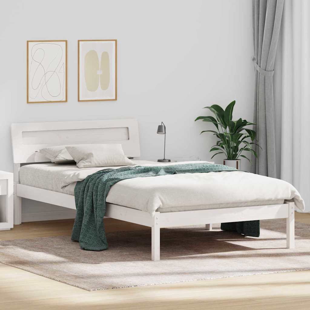 Bedframe met hoofdeinde Wit 80 x 200 cm Massief grenenhout is nu te koop bij PeponiXL, paradijselijk wonen!