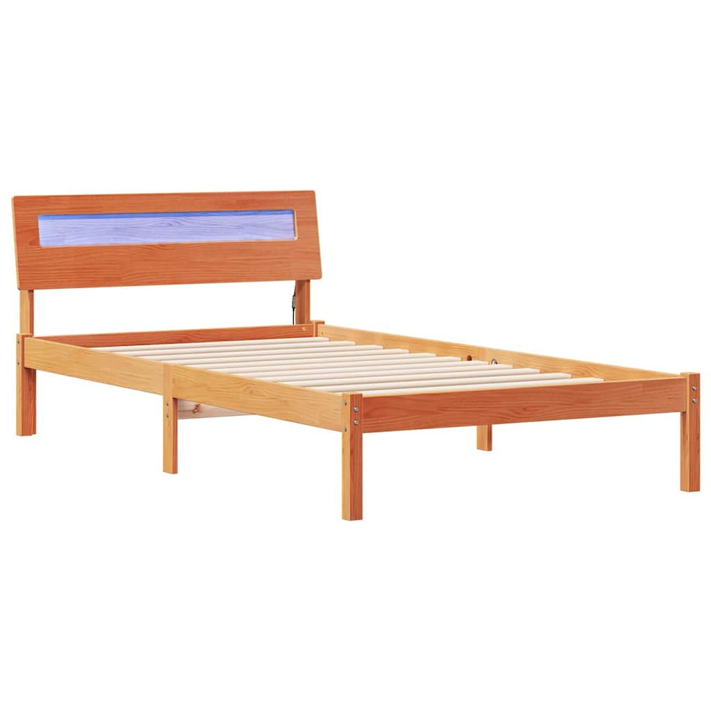 Bedframe met hoofdeinde Wasbruin 80 x 200 cm Massief grenenhout is nu te koop bij PeponiXL, paradijselijk wonen!