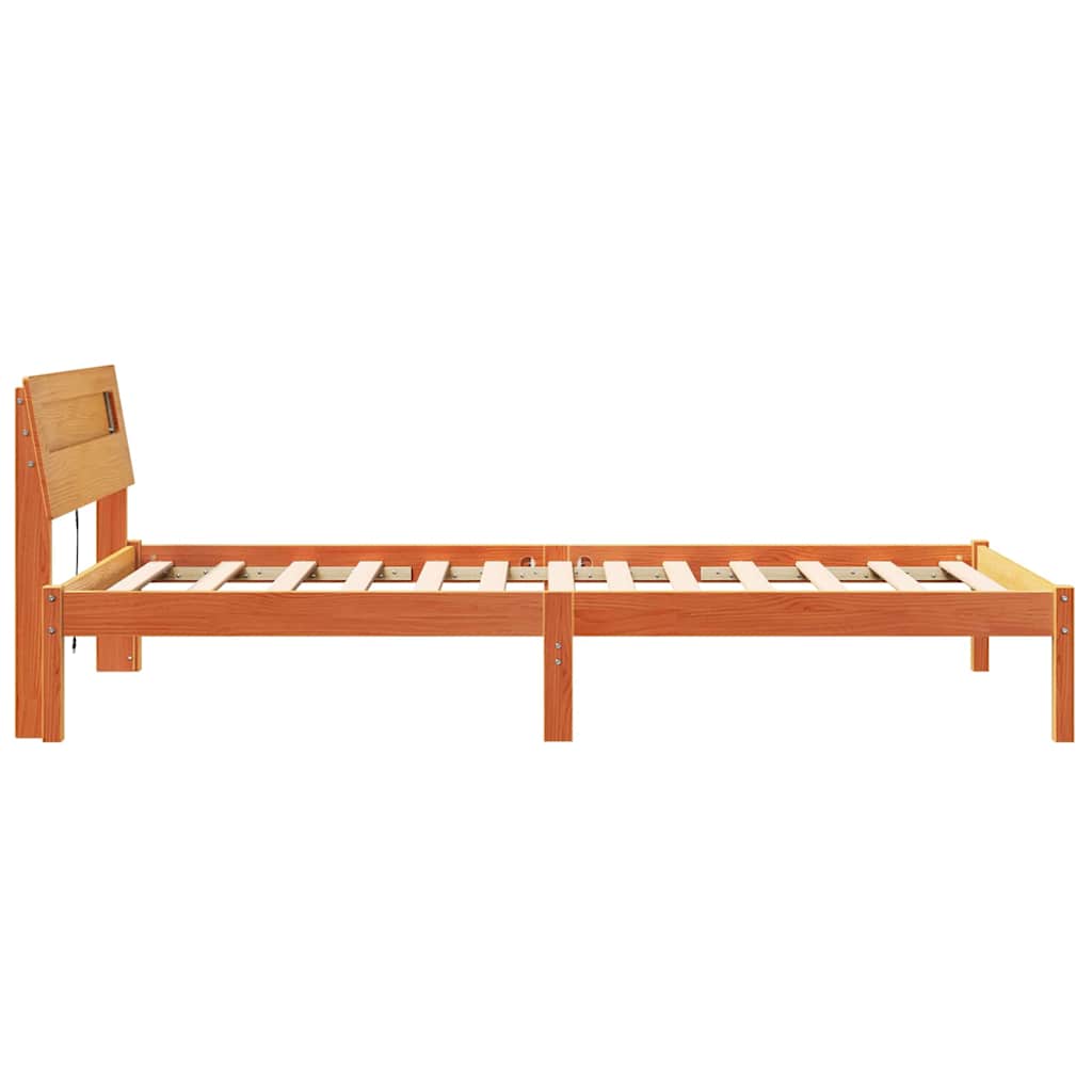 Bedframe met hoofdeinde Wasbruin 90 x 190 cm Massief grenenhout is nu te koop bij PeponiXL, paradijselijk wonen!