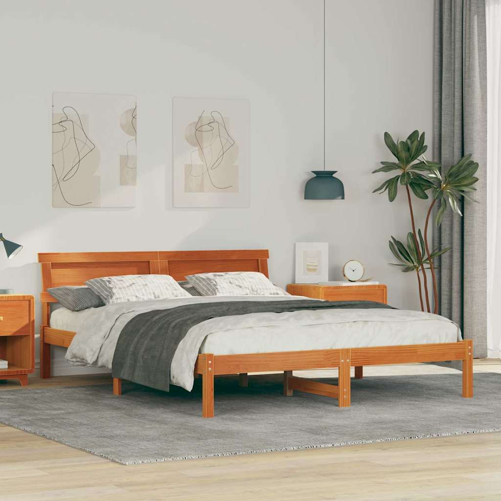 Bedframe Wasbruin 160 x 200 cm Massief grenenhout is nu te koop bij PeponiXL, paradijselijk wonen!