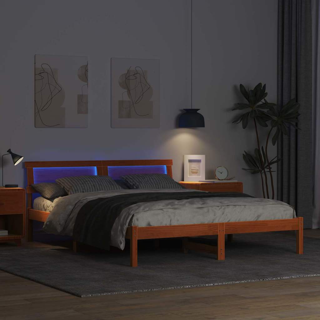 Bedframe Wasbruin 150 x 200 cm Massief grenenhout is nu te koop bij PeponiXL, paradijselijk wonen!