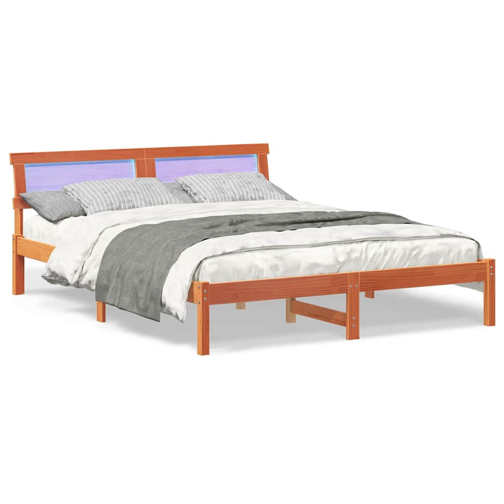 Bedframe Wasbruin 140 x 200 cm Massief grenenhout is nu te koop bij PeponiXL, paradijselijk wonen!