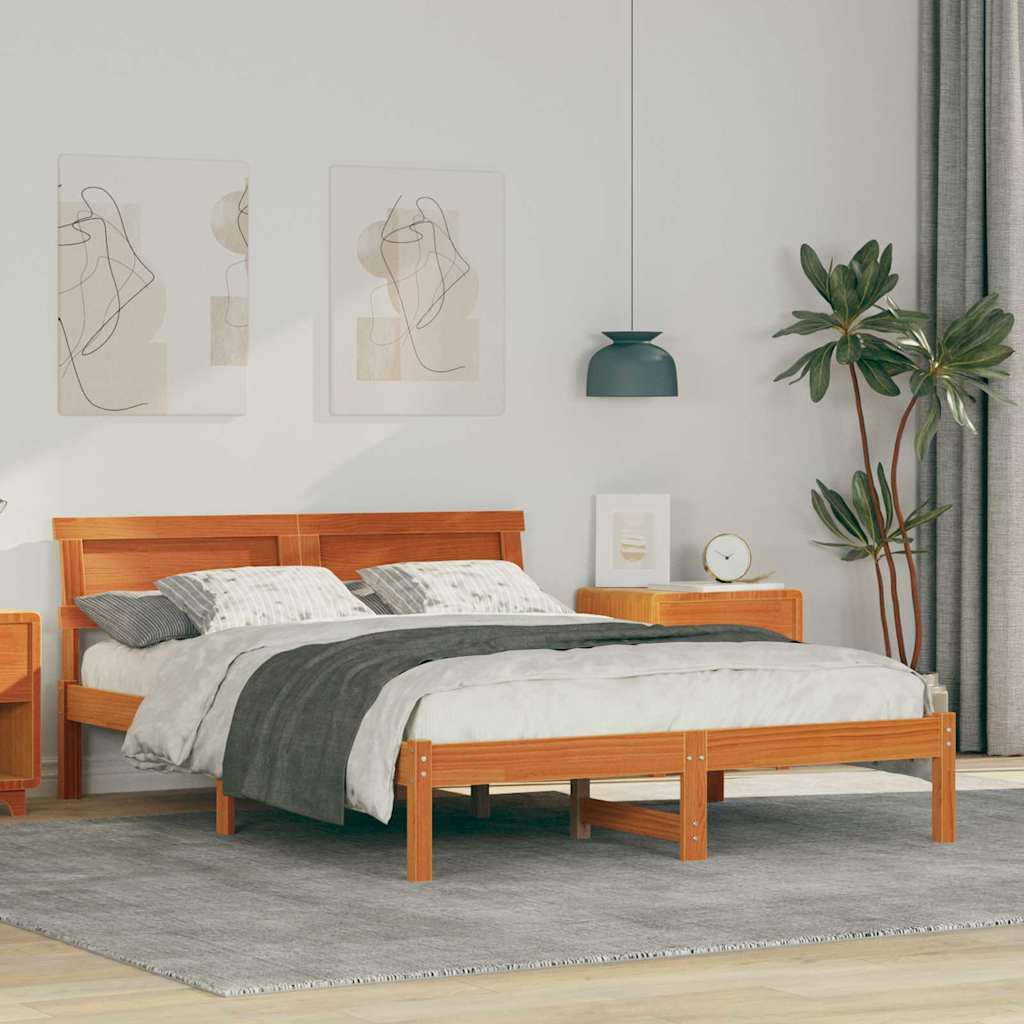 Bedframe Wasbruin 135 x 190 cm Massief grenenhout is nu te koop bij PeponiXL, paradijselijk wonen!