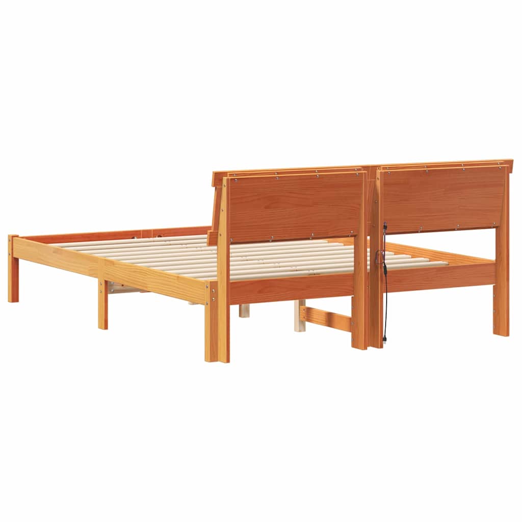 Bedframe Wasbruin 135 x 190 cm Massief grenenhout is nu te koop bij PeponiXL, paradijselijk wonen!
