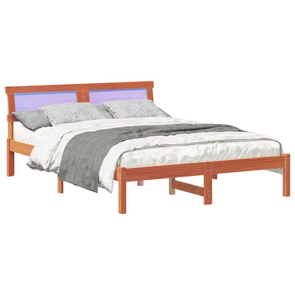 Bedframe Wasbruin 135 x 190 cm Massief grenenhout is nu te koop bij PeponiXL, paradijselijk wonen!