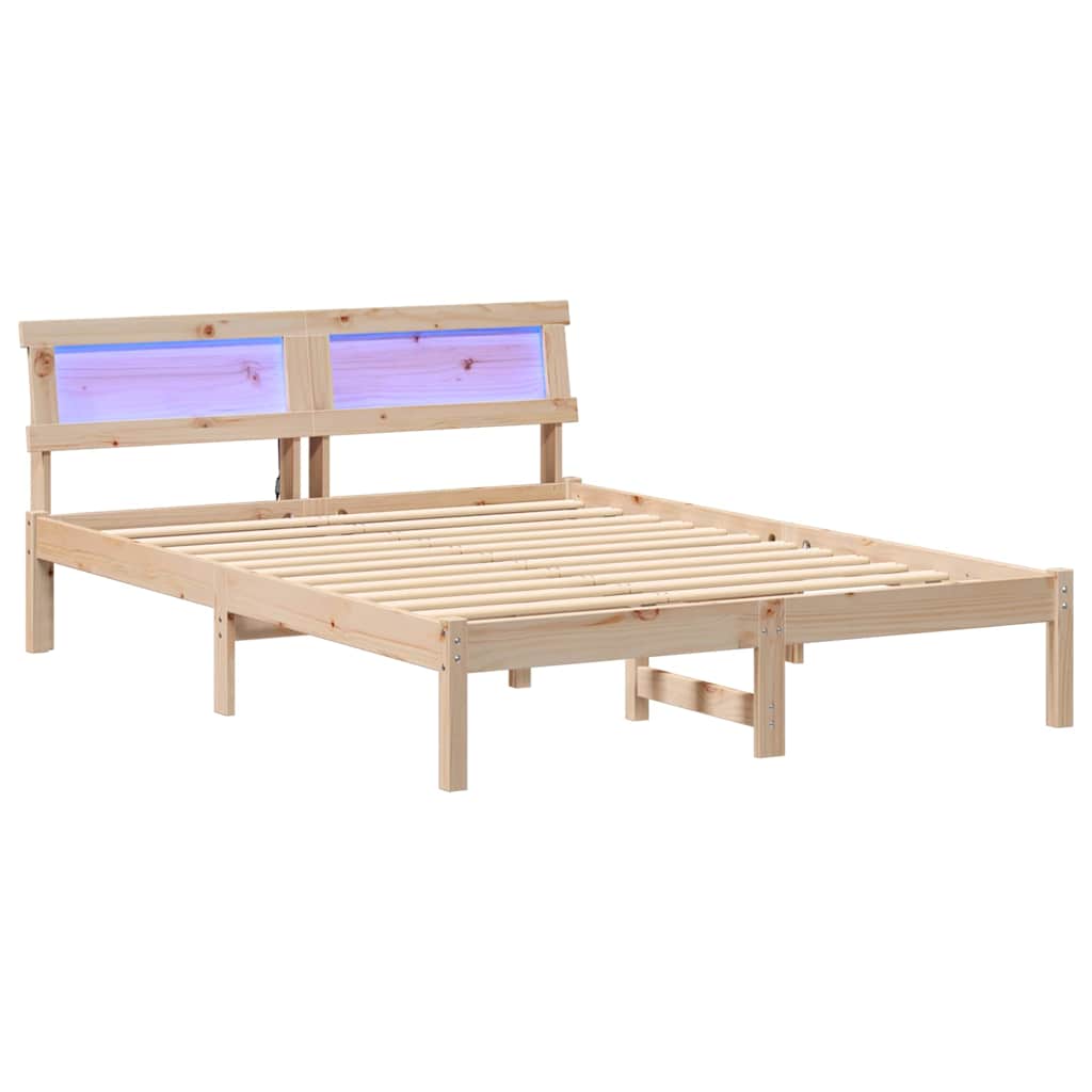 Bedframe met hoofdeinde Bruin 120 x 190 cm Massief grenenhout is nu te koop bij PeponiXL, paradijselijk wonen!