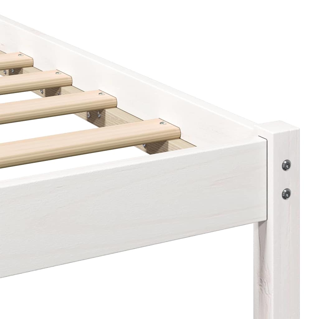 Bedframe met hoofdeinde Wit 90 x 200 cm Massief grenenhout is nu te koop bij PeponiXL, paradijselijk wonen!