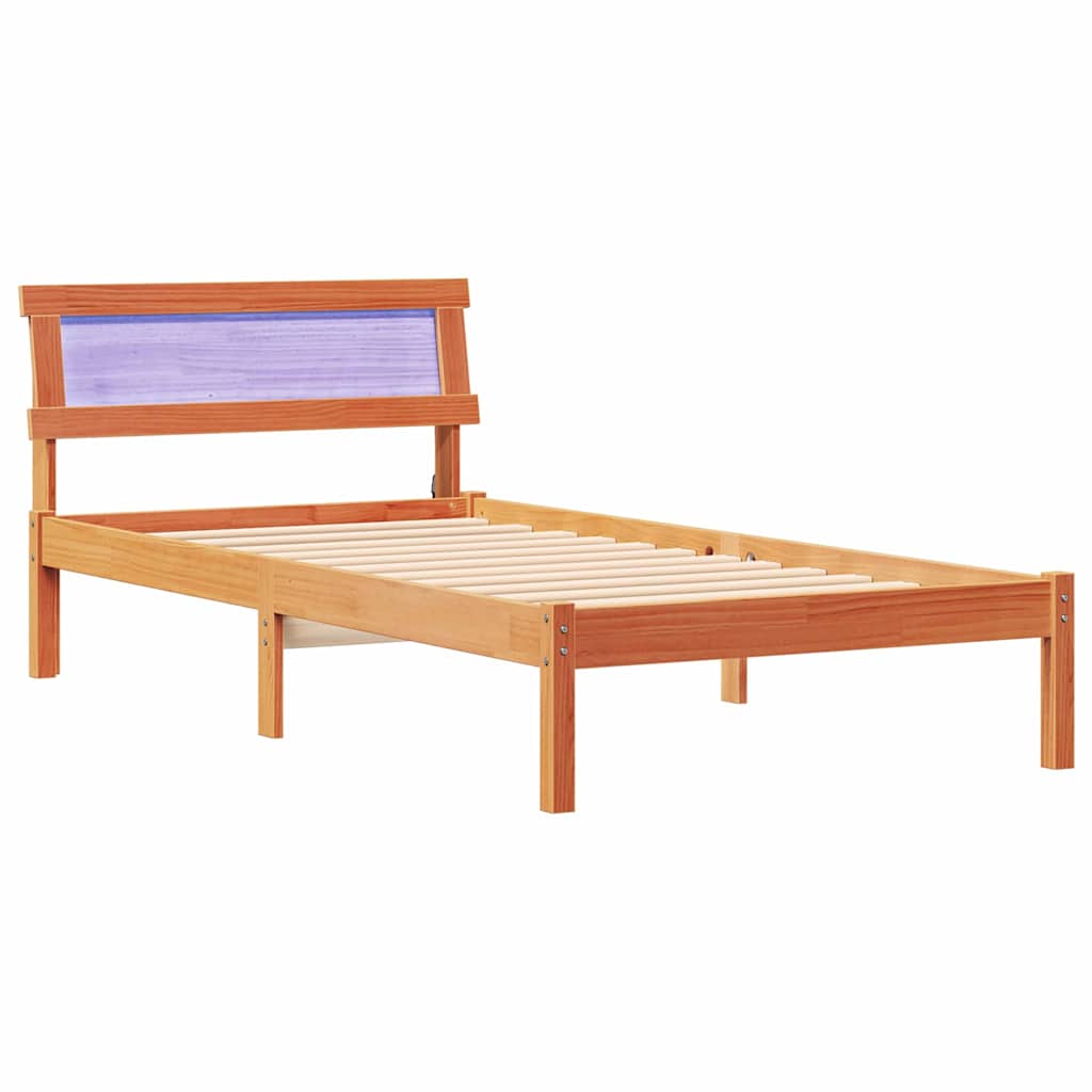 Bedframe met hoofdeinde Wasbruin 90 x 200 cm Massief grenenhout is nu te koop bij PeponiXL, paradijselijk wonen!