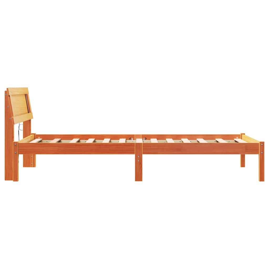 Bedframe met hoofdeinde Wasbruin 80 x 200 cm Massief grenenhout is nu te koop bij PeponiXL, paradijselijk wonen!