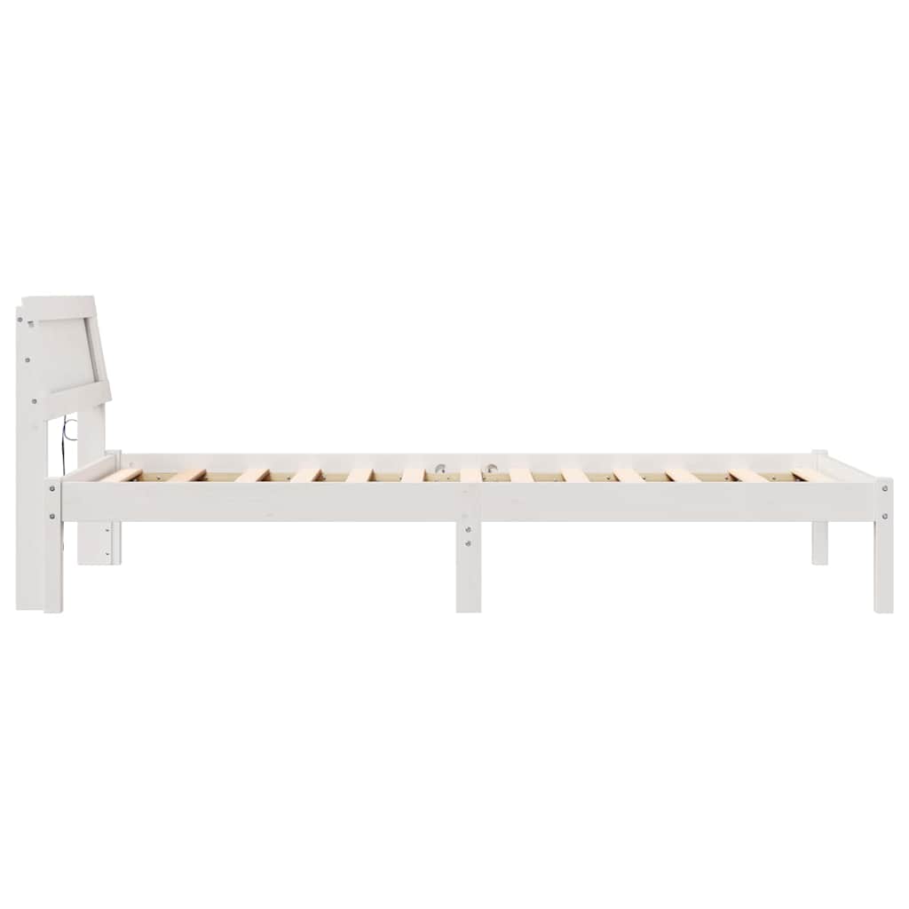 Bedframe met hoofdeinde Wit 75 x 190 cm Massief grenenhout is nu te koop bij PeponiXL, paradijselijk wonen!