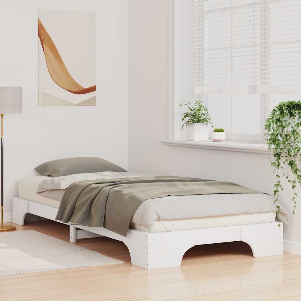 Bedframe Wit 90 x 210 cm Massief grenenhout is nu te koop bij PeponiXL, paradijselijk wonen!
